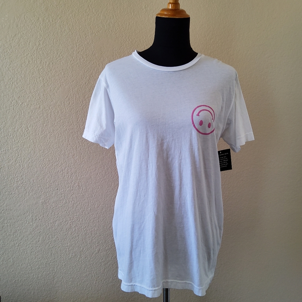 NEW LULUSIMONSTUDIO i’m late who i am as a person tee in white Size S